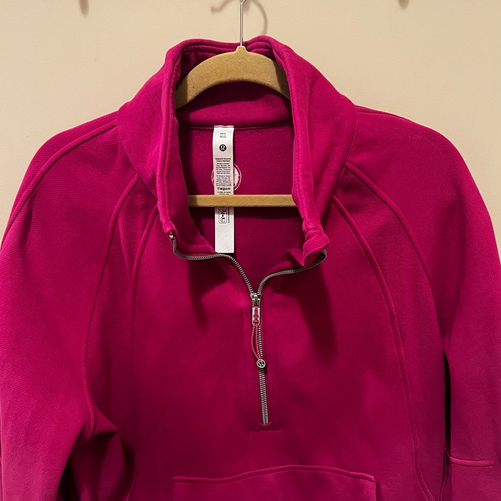 Lululemon Scuba Oversized Funnel-Neck Half Zip pullover M/L Raspberry - Picture 4 of 7